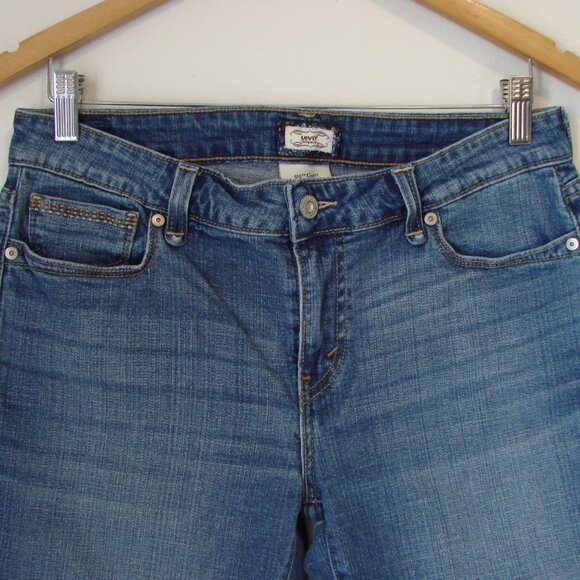 Levi's 515 Capri Jeans Cropped High Waist Cuffed Medium Wash Size 10 Petite 10P - Picture 2 of 13